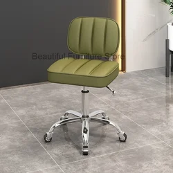 Taburete con ruedas para salón de belleza, silla hidráulica para maquillaje, manicura, estilista, muebles giratorios para barbería