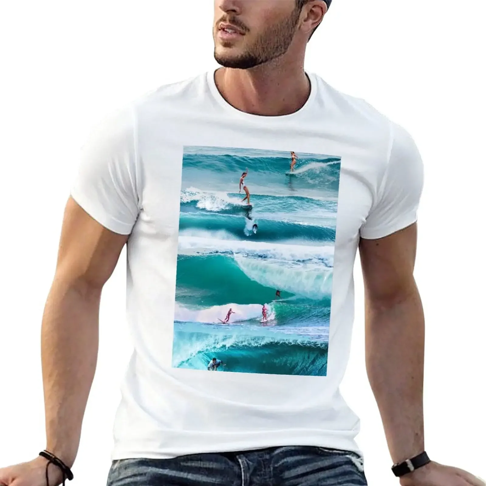 

HAPPINESS COMES IN WAVES T-Shirt tees animal prinfor boys slim fit t shirts for men