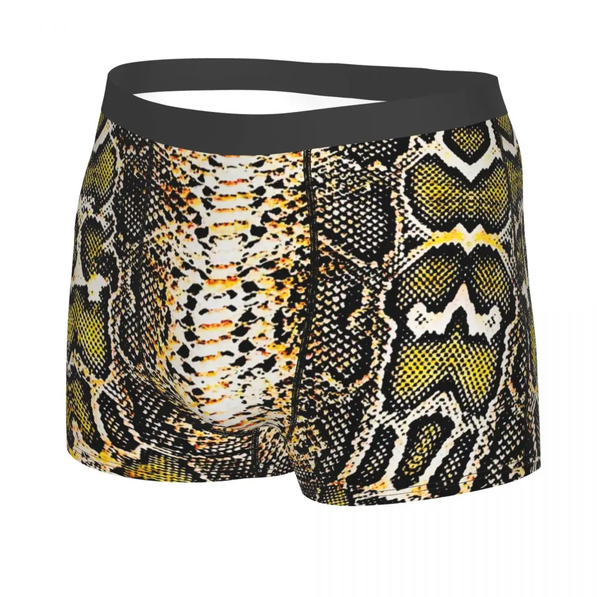 Custom Snake Skin Print Underwear Men Stretch Snakeskin Animal Texture Boxer Briefs Shorts Panties Soft Underpants For Homme