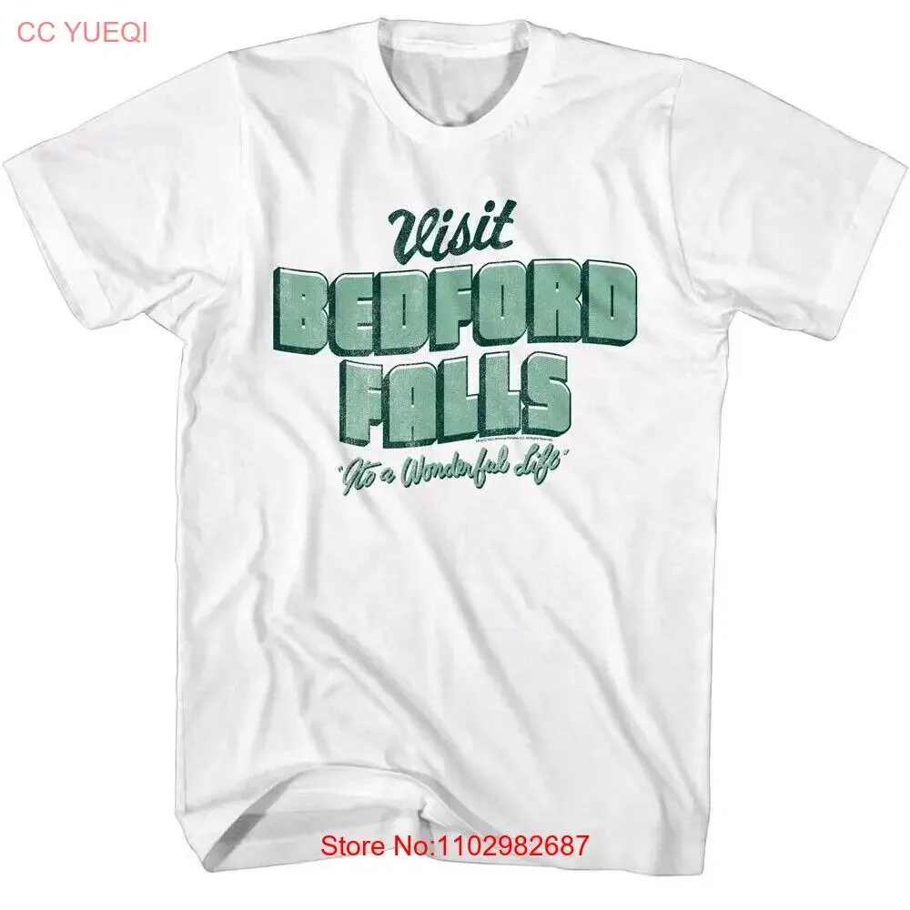 Футболка «Это чудесная жизнь» Visit Bedford Falls, мужская открытка, американская винтажная стираная повседневная эластичная удобная футболка