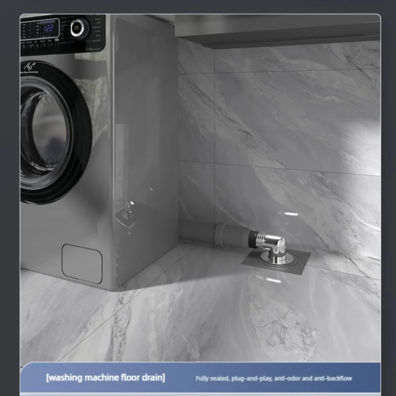 Stainless Steel Floor Drain For Washing Machine Gun Grey Anti-odor Washing Machine Dedicated Connector