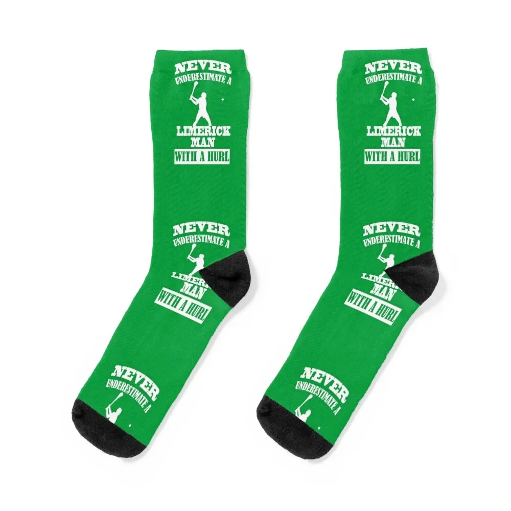 

Limerick Hurling Limerick Hurler with A Hurl Socks sports and leisure cartoon sheer Men Socks Women's