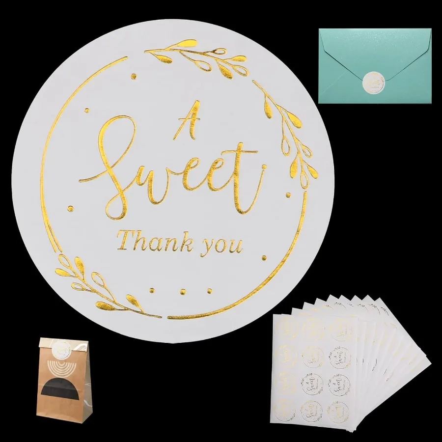 

120 шт., милые наклейки «Спасибо», золотые наклейки «Спасибо», этикетка, 2ih, круглая подарочная наклейка для детского душа, дня рождения, свадьбы