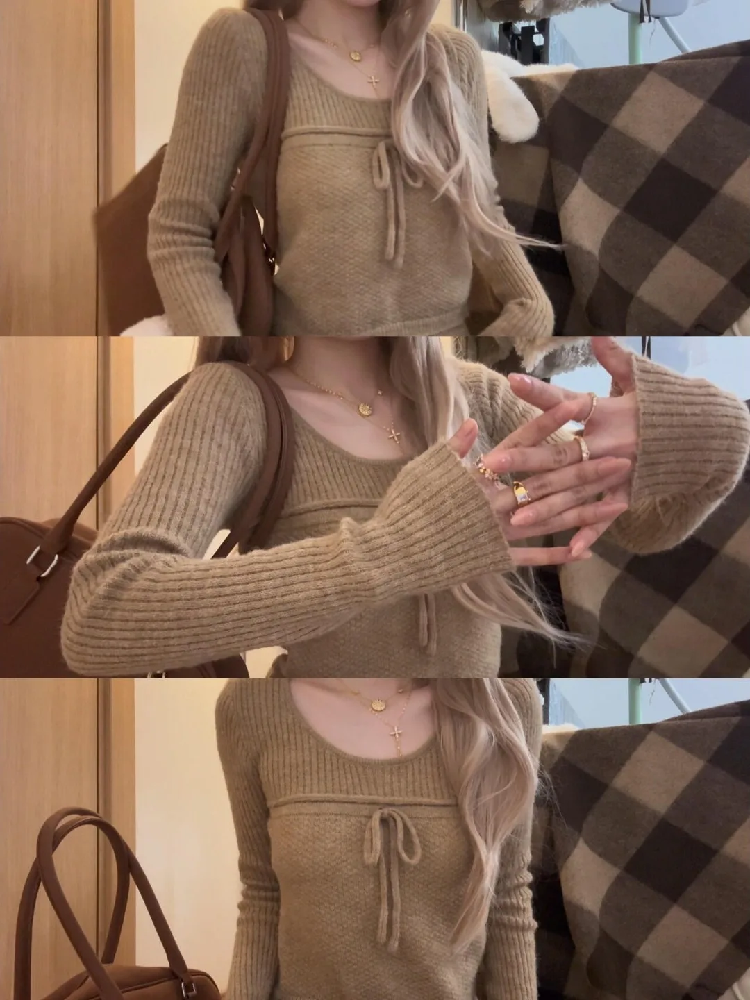 

Trendy Knitted Sweater Women's 2025 New Sle Unique Beautiful Inner Wear Base irt Top Korean Sle Soft Long Sve round ...