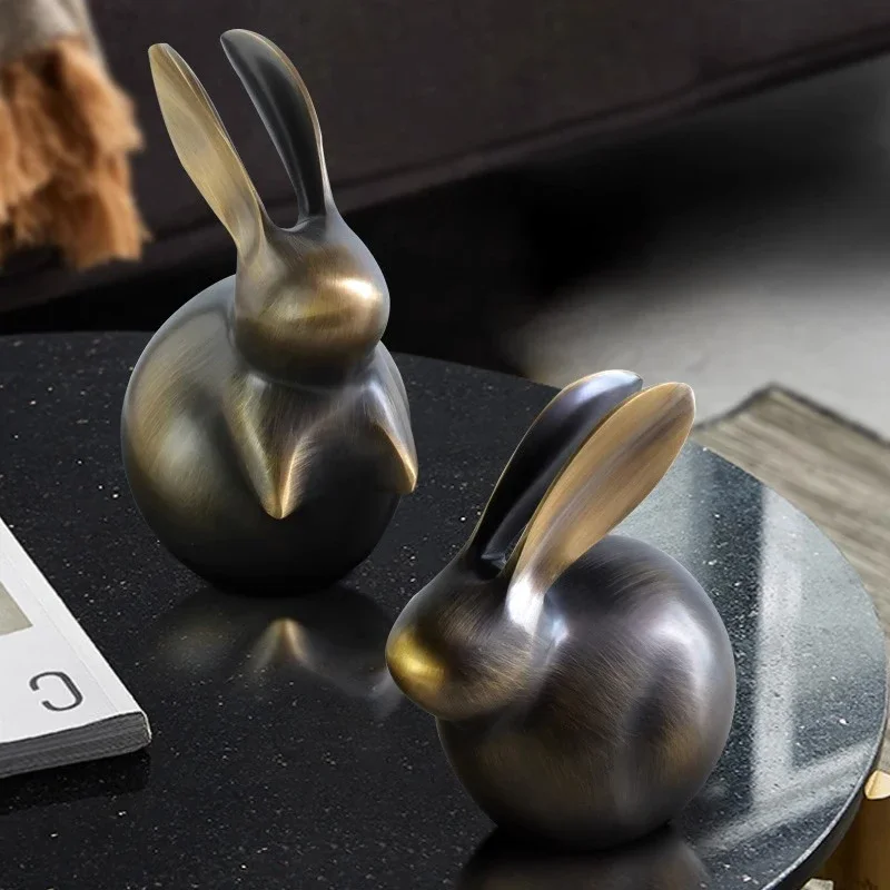 

Rabbit Zodiac auspicious Ruyi Rabbit all-copper lucky ornament New Year's gift housewarming opening living room decoration