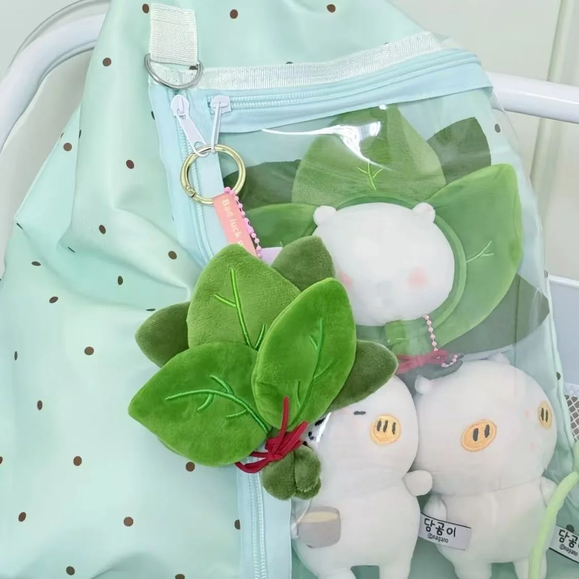 천연 옥 녹색 포멜로 잎 열쇠고리 - 자동차 열쇠 및 가정 장식용 행운의 부적, 행운과 보호의 상징