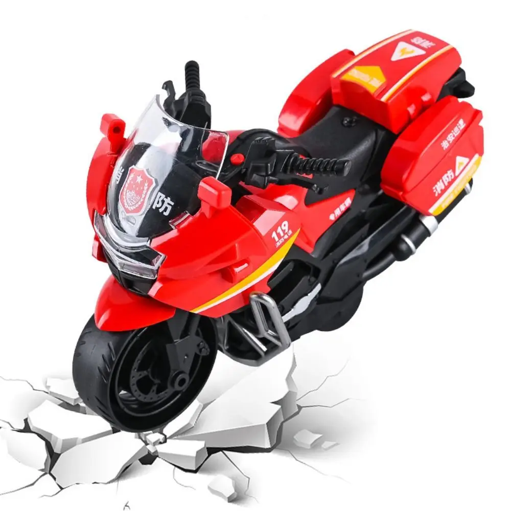 Plastic Inertial Motorcycle White Black Red Green Flexible City Service Motorcycle Drop-resistant Vehicle Children Boy Gift