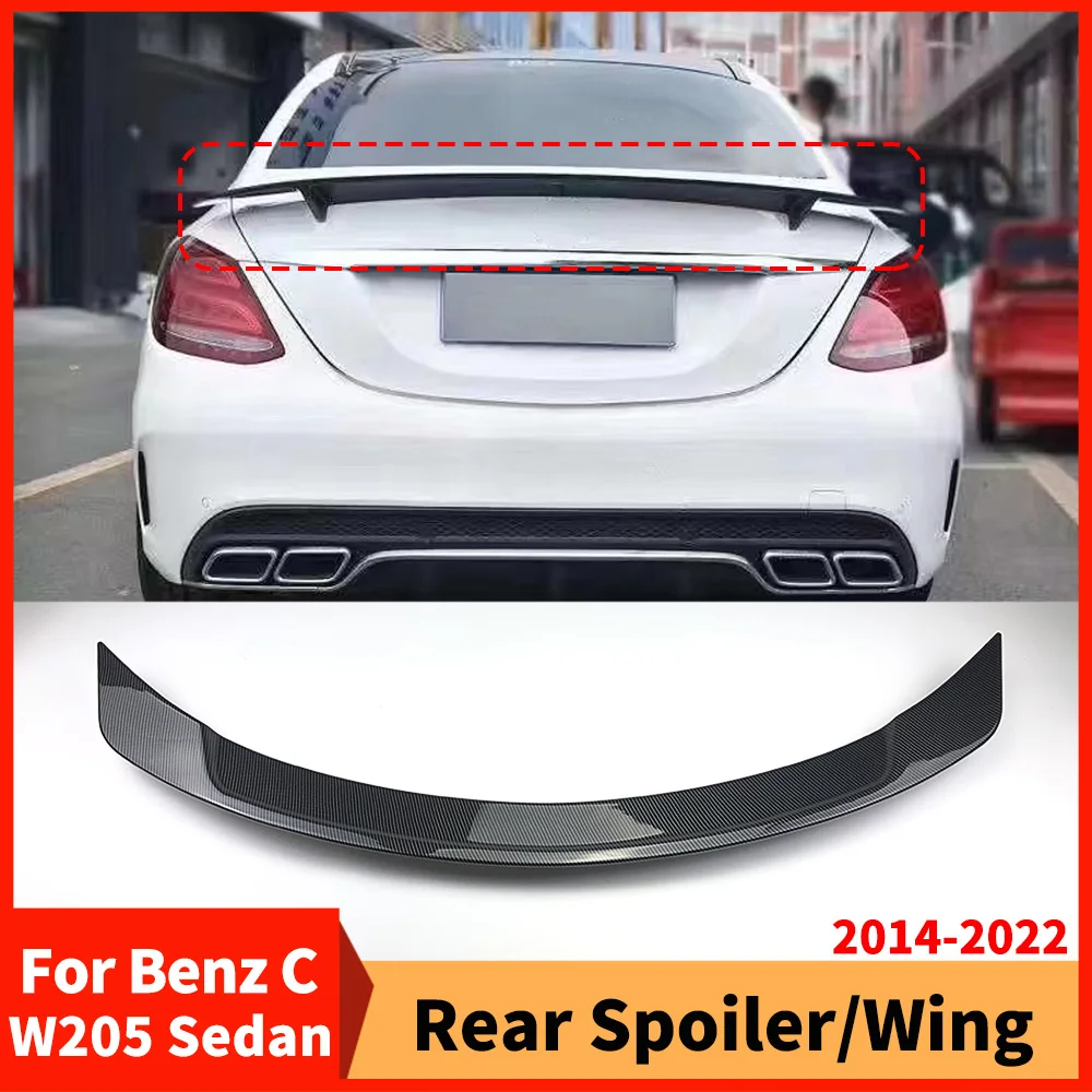 Rear Trunk Spoiler Wing Air Deflector Splitter Tuning For Mercedes Benz C class W205 Sedan 2014-2022 and AMG C43 C63 4 Door