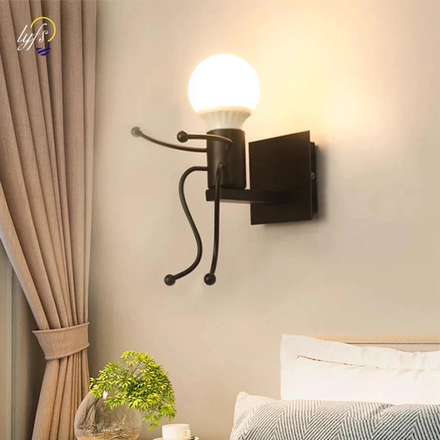 Applique Murale LED Rétro et Charmante, Luminaire Décoratif d'Nik, Idéal pour une Chambre à Coucher