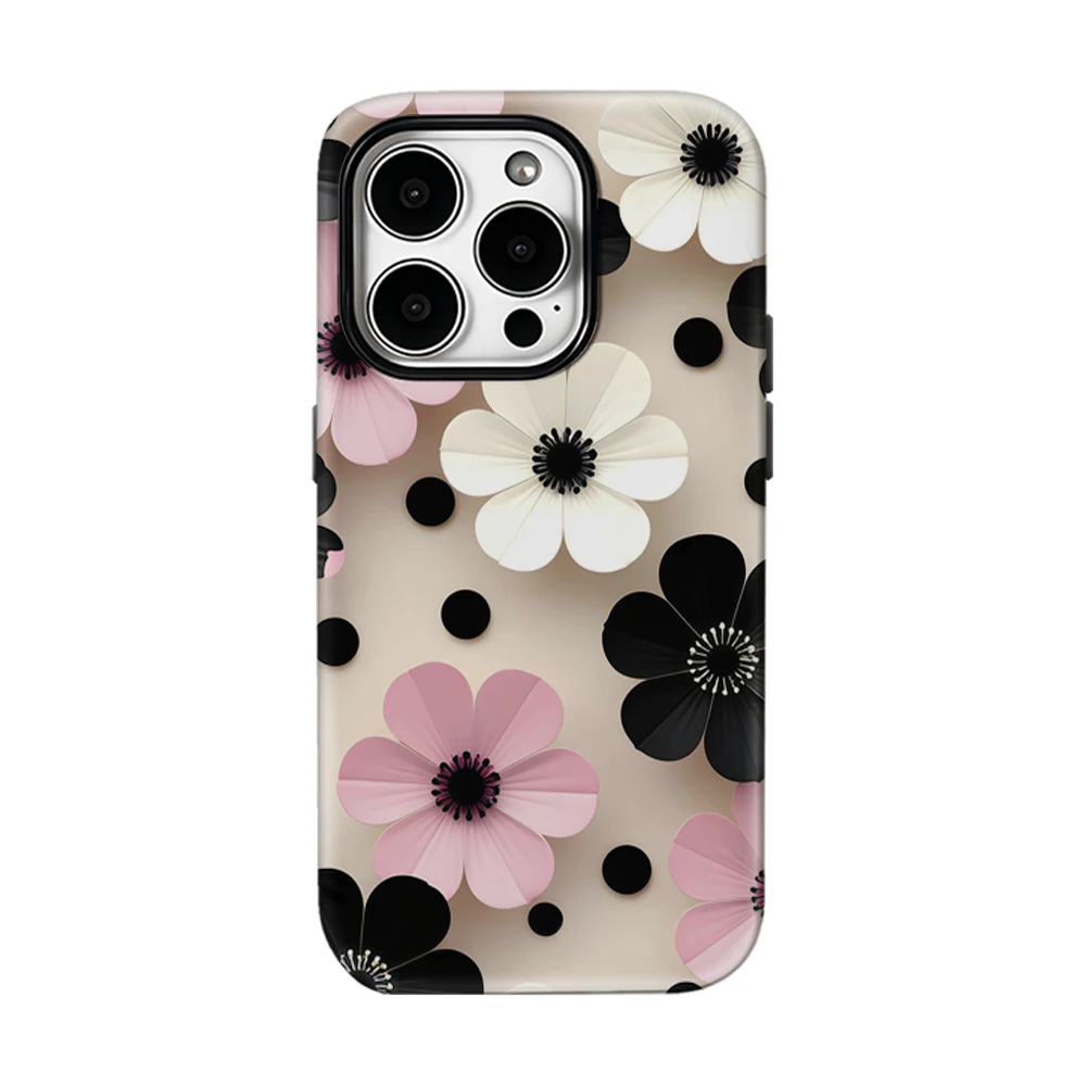 3D Anemone Floral Phone Case for IPhone 17 16 15 14 13 Pro Max Plus for Magnetic Single Double-layer Tough Case