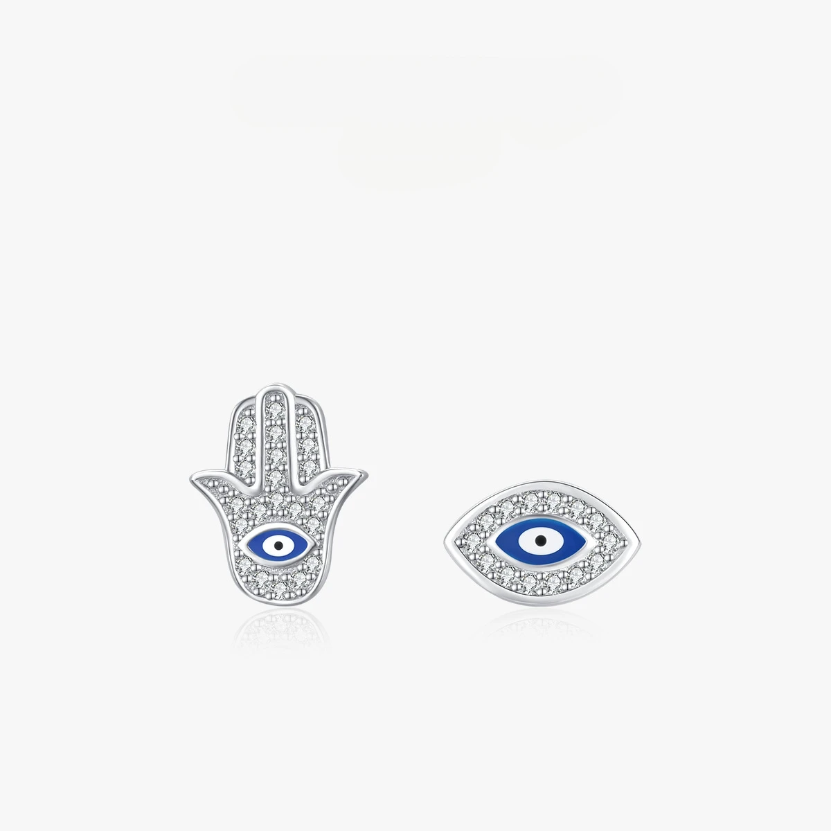 

Dawn's Jewel S925 Sterling Silver Enamel Devil's Eye Earrings For Women Accessible Luxury Micro-paved Hand Of Fatima