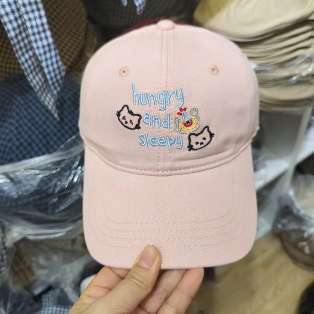 عارضة الكورية إلكتروني قبعة بيسبول القطن تنوعا القط بلغت ذروتها قبعة الحلو التطريز Snapback قبعة المراهقين