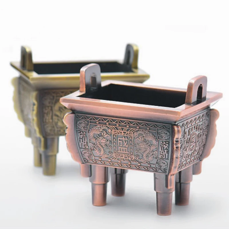 Chinese Retro Bronze Incense Burner Spring Zen Classical Imitation Ancient Mountain Water Carving Dragon Craft Decoration