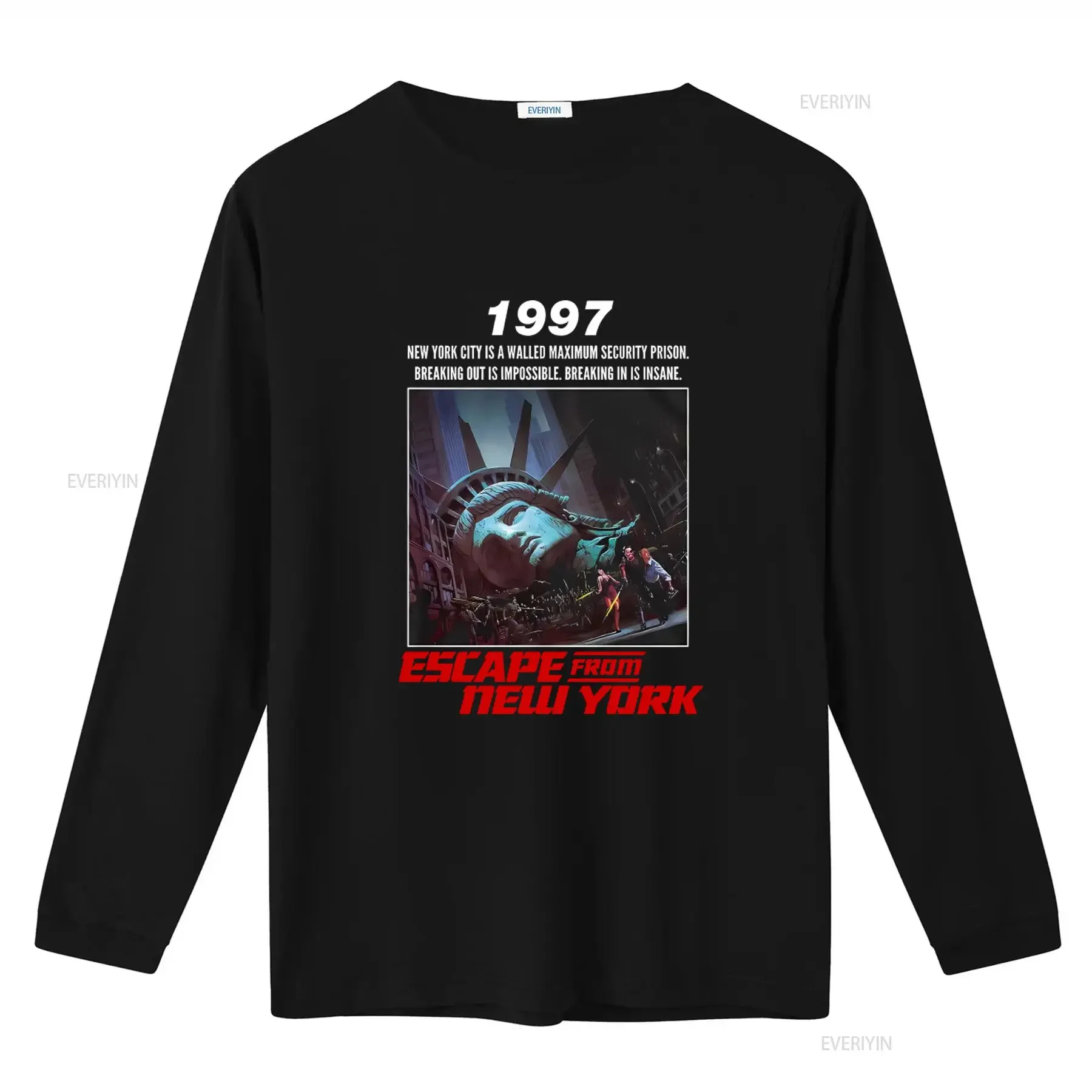 1997 Escape From New York Movie Inspired Walled Maximum Security Prison Men's T Shirt vintage Washed Comfortable streetwear