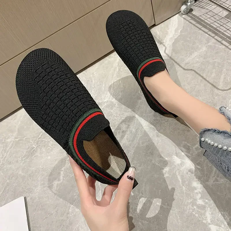 Winter Xiaoxiangfeng Mother Shoes Non-slip Slip-on Flat Warm Cotton Shoes for The Elderly Soft Sole