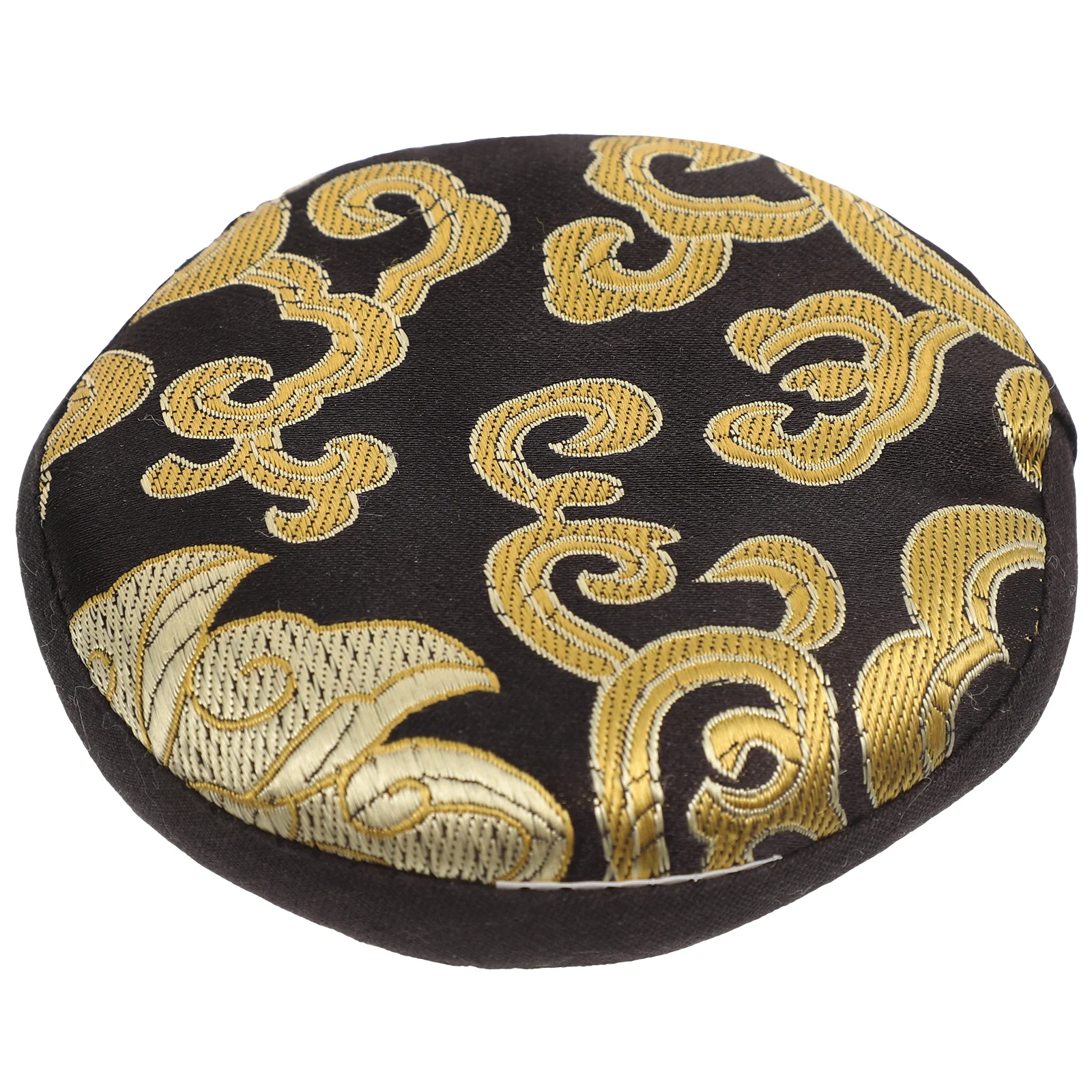 

Wooden Fish Mat Singing Bowl Cushion Sound Pad Compact Lightweight Durable Cotton Fabric Traditional Pattern Home Decor