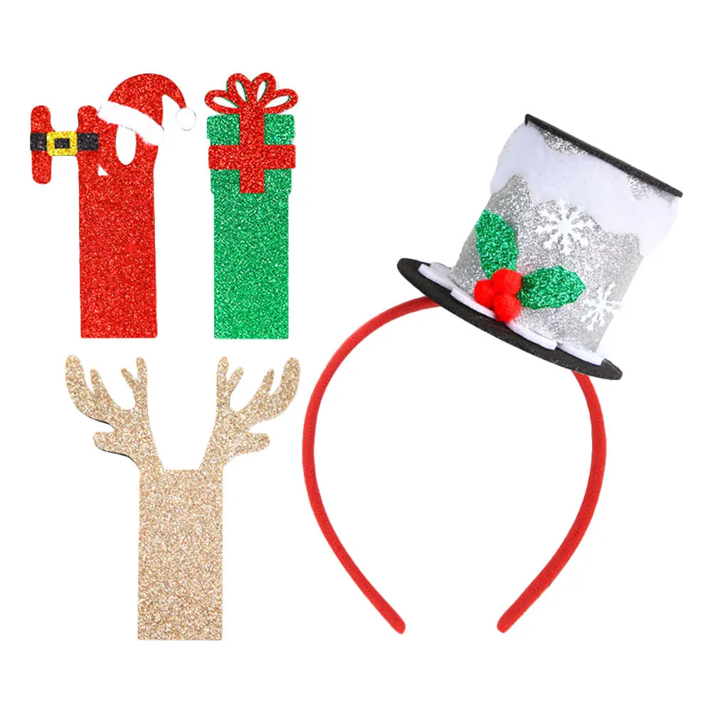 

Christmas Hat Headdress Has Headband Decor Cosplay Headbands Plastic Headpiece Party Hair Accessory