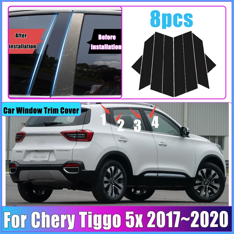 

Car Door Window Pillar Post Trim Molding Cover for Chery Tiggo 5x 3 4 2017 2018 2019 2020 Middle B C Column Sticker Accessories