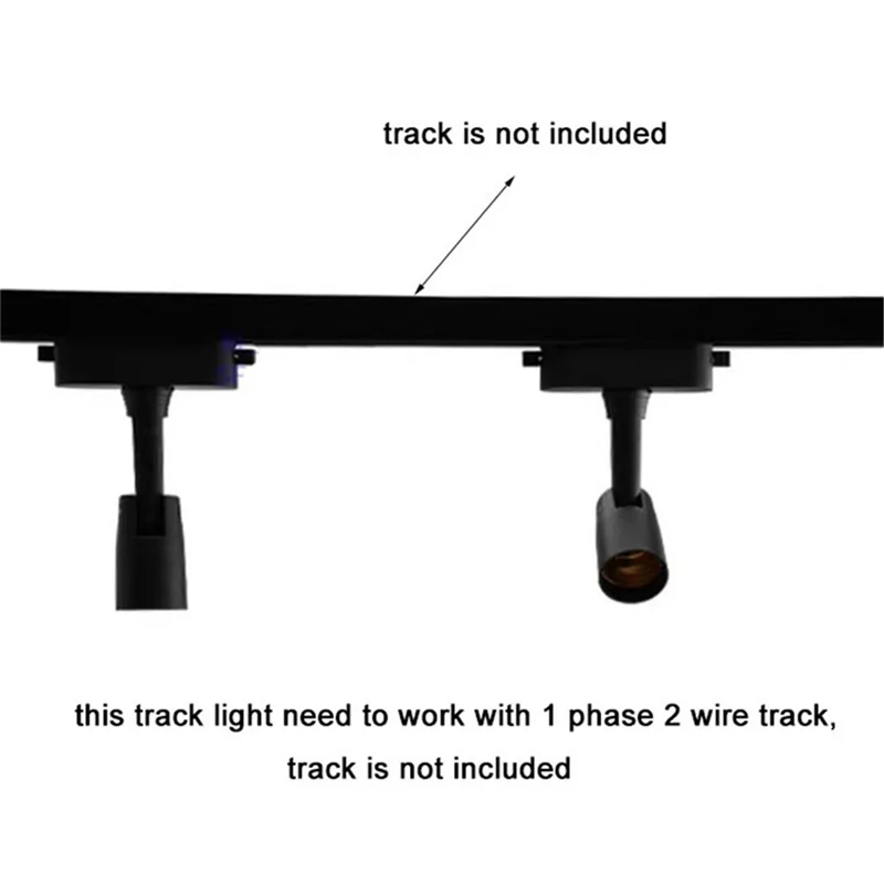 ABRS-Adjustable Mini Track Light Black And White Single Phase Bulb Replaceable Plastic Track Light DIY Accessories