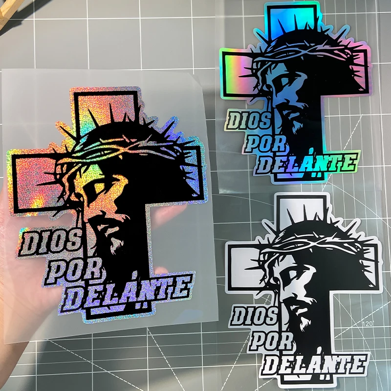 1PC God Light My Way Motorcycle Stickers Waterproof DIY Car Windows Rear Windshield Motorcycle Body Universal Jesus Vinyl Decals view 6