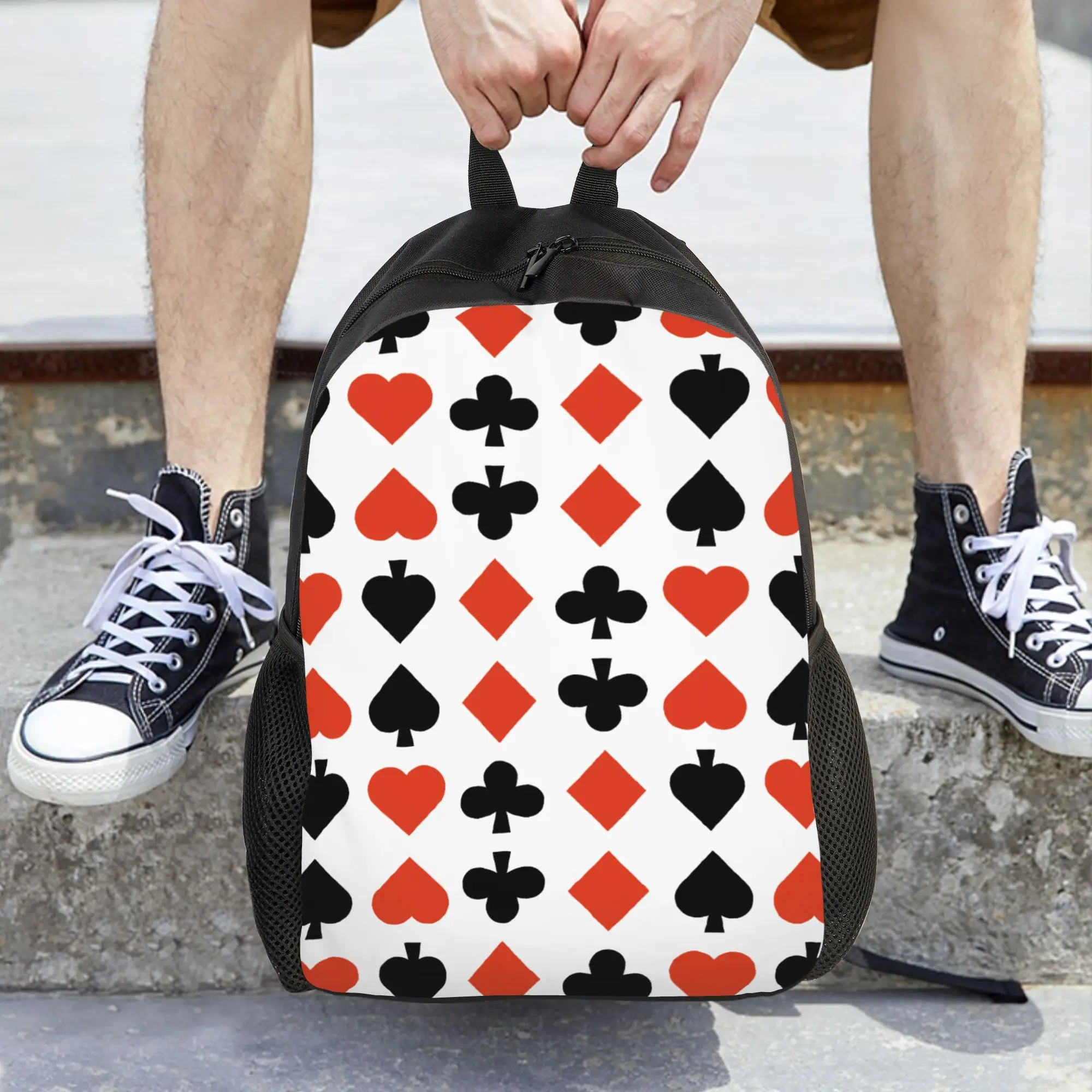 

Женский рюкзак с принтом игральных карт, модный детский школьный рюкзак, рюкзак для ноутбука, дорожный рюкзак для мальчиков и девочек