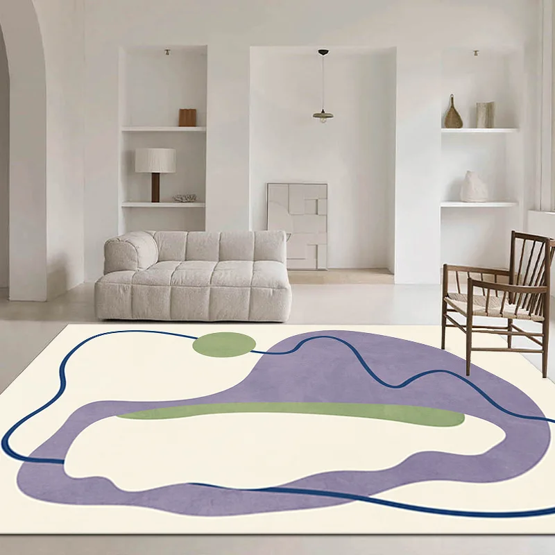 Crystal Velvet Area Rug – Stain Resistant Easy-Care Bedroom Carpet for Bedside, Simple Non-Slip Floor Mat