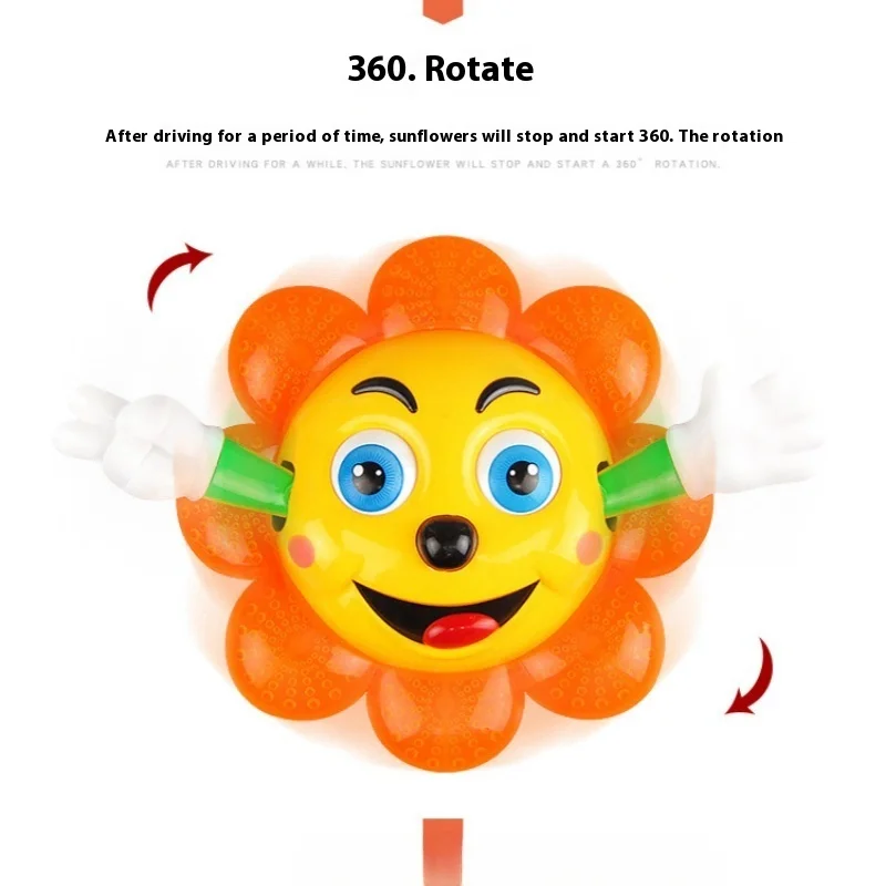 Electric Universal Rotating Large Flower Light Music Children Wisdom Toys Children Fun Birthday Gift