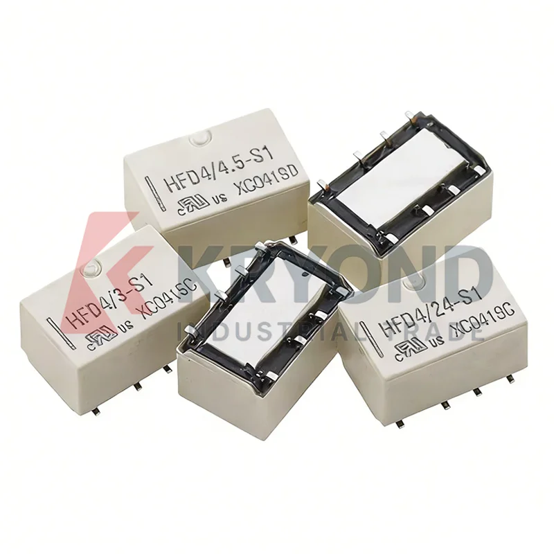 HFD4 Subminiature Signal Relay DPDT 2A 8-Pin 3V 4.5V 5V 12V 24V DC Coil THT SMT Short Terminal Latching PCB Control 10x7.5x5.4mm