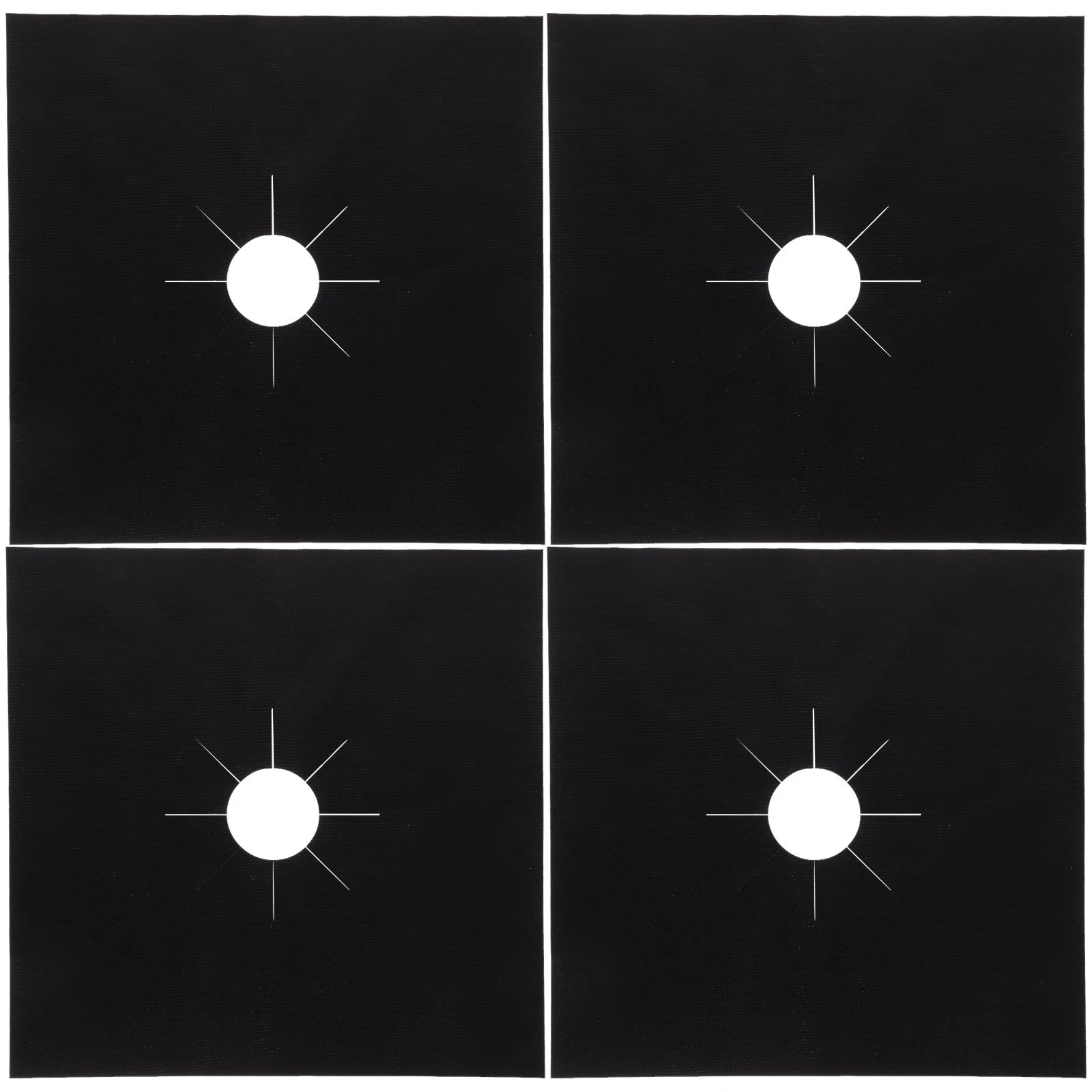 

4pcs Cooktop Mat Gas Stove Liner Black 27cm Reusable Easy Clean Household Kitchen Supplies Protectors Thick Covers