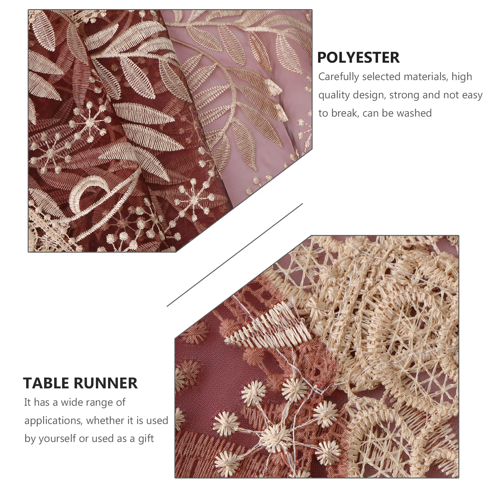 

1Pcs Leaf Pattern Lace Table Runner Decorative Wedding Tablecloth Party Banquet Holiday Home Table Placemat Decor