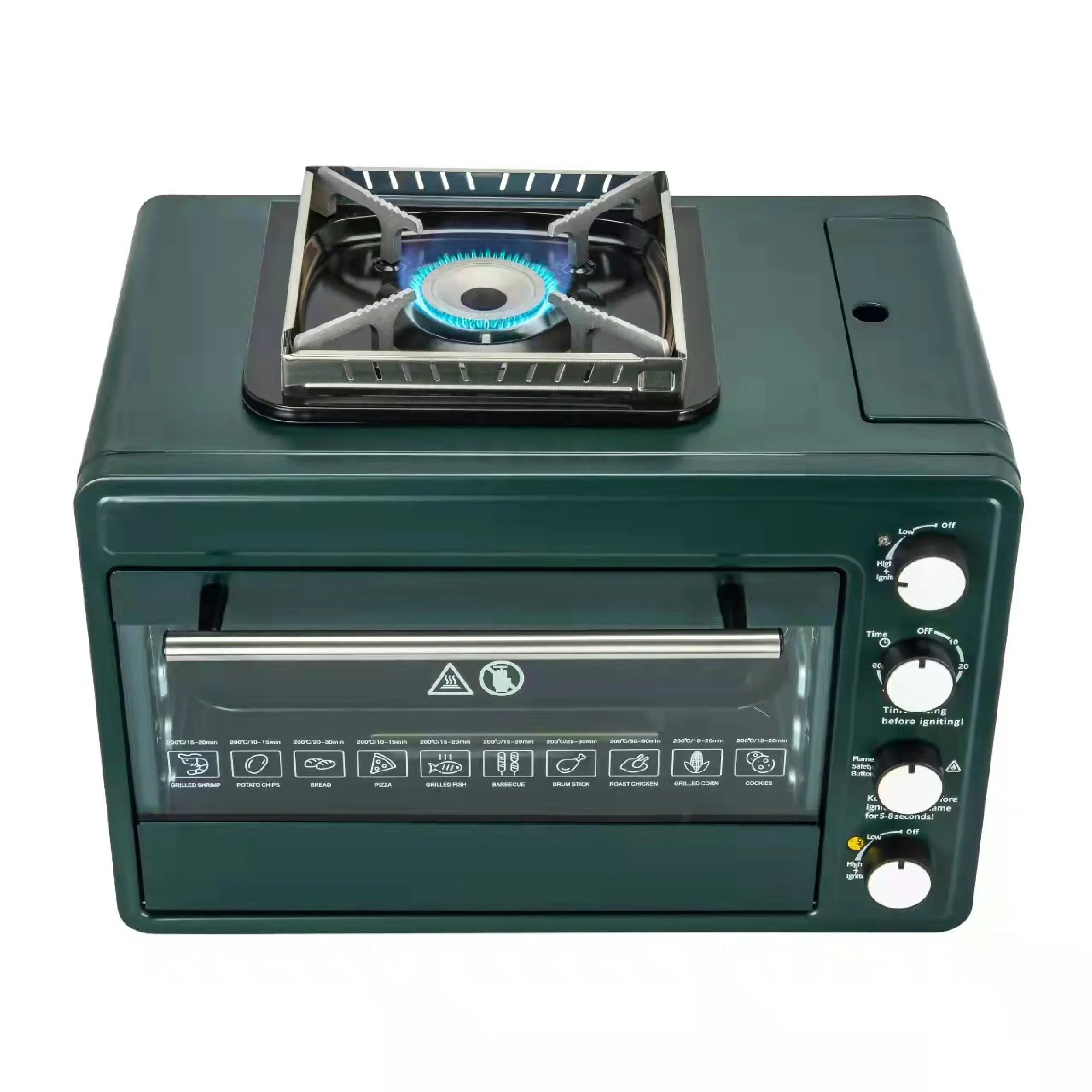 

First 2-in-1 Multifunctional Outdoor Gas Pizza Stove Portable Box Type Small Oven for Camping Traveling