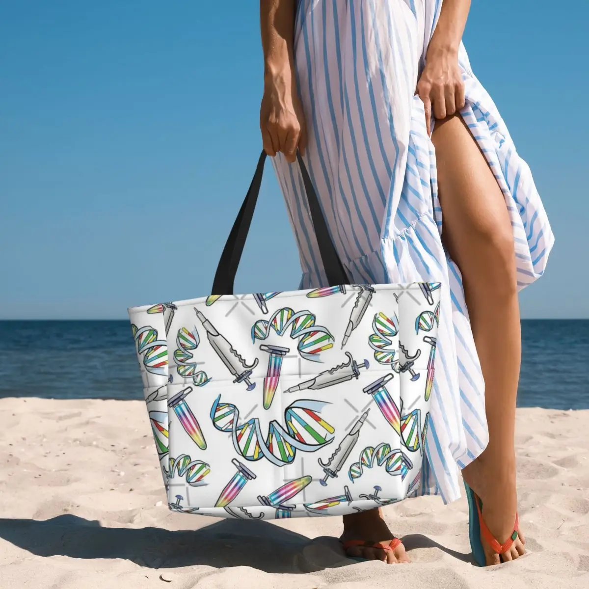 Modello Qpcr con borsa da viaggio da spiaggia per pipette di DNA, borsa a tracolla pratica quotidiana retrò modello Multi-stile