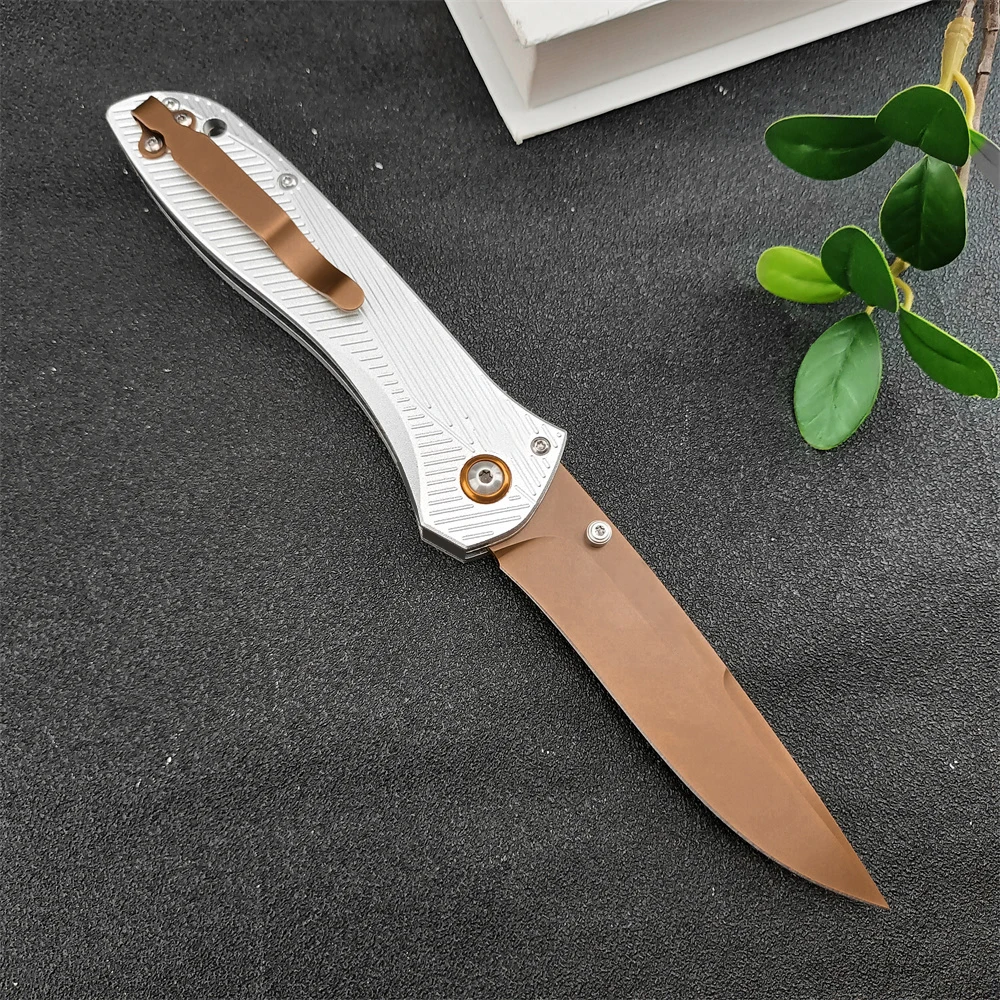 BM 710FE Pocket Folding Knife D2 Blade Aluminum Handle EDC Outdoor Camping Knife Thumb Studs Assisted Opening Tactical Knife