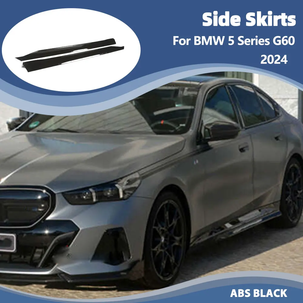 

Удлинительный спойлер для боковых юбок автомобиля для BMW 5 серии G60 2024, АБС-пластик, глянцевый черный автомобильный гоночный боковой спойлер, удлинительный спойлер для губ