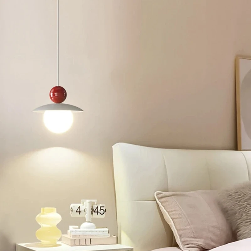 Nordic LED Pendant Light Cream Style Modern Hanging Lamp Indoor Lighting Room Decor Chandeliers For Living Room Bedside Bedroom