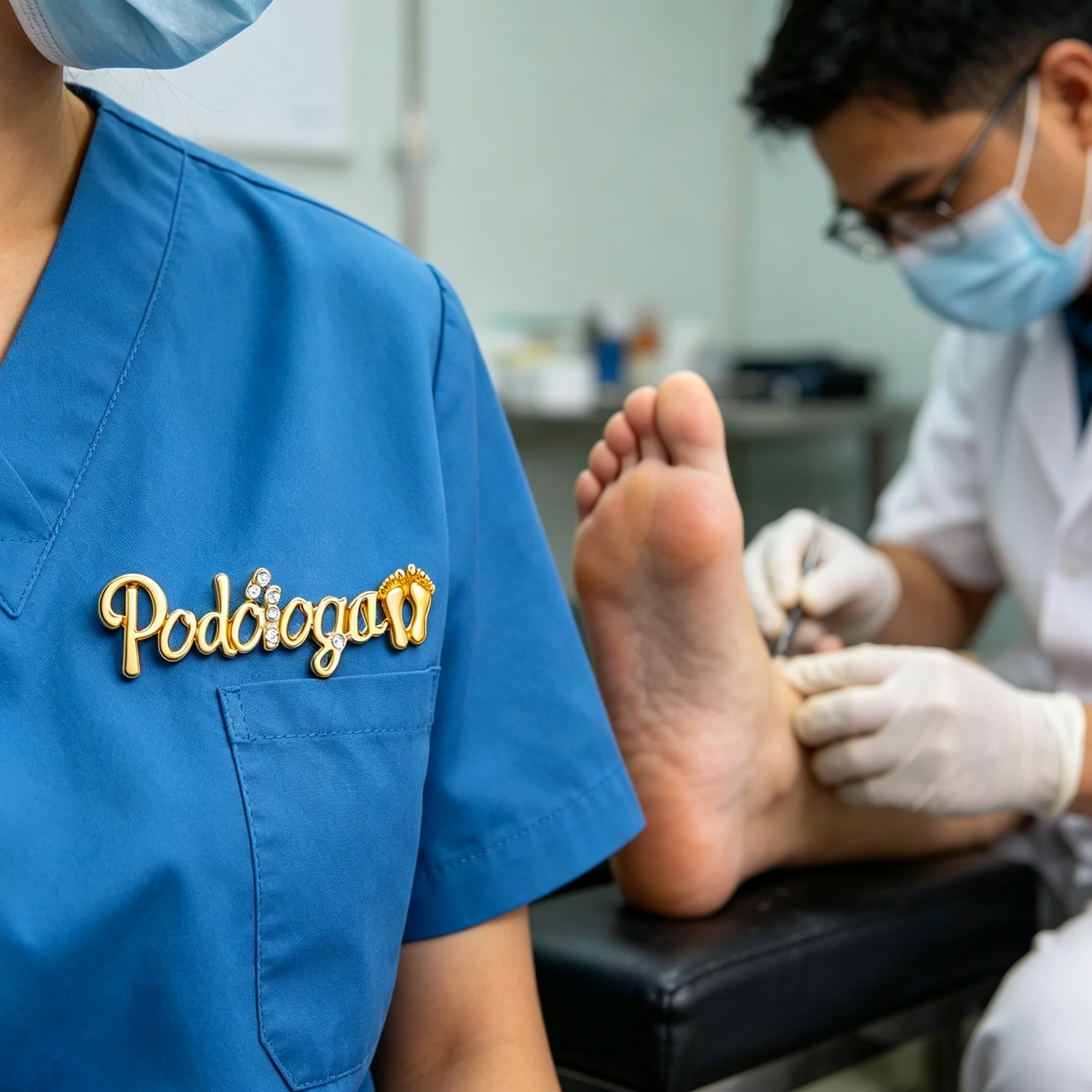 DCARZZ Classic Podiatrist Brooch Pin with Crystal Medicine Podiatry Medical Lapel Badge Jewelry for Foot Doctor Nurse