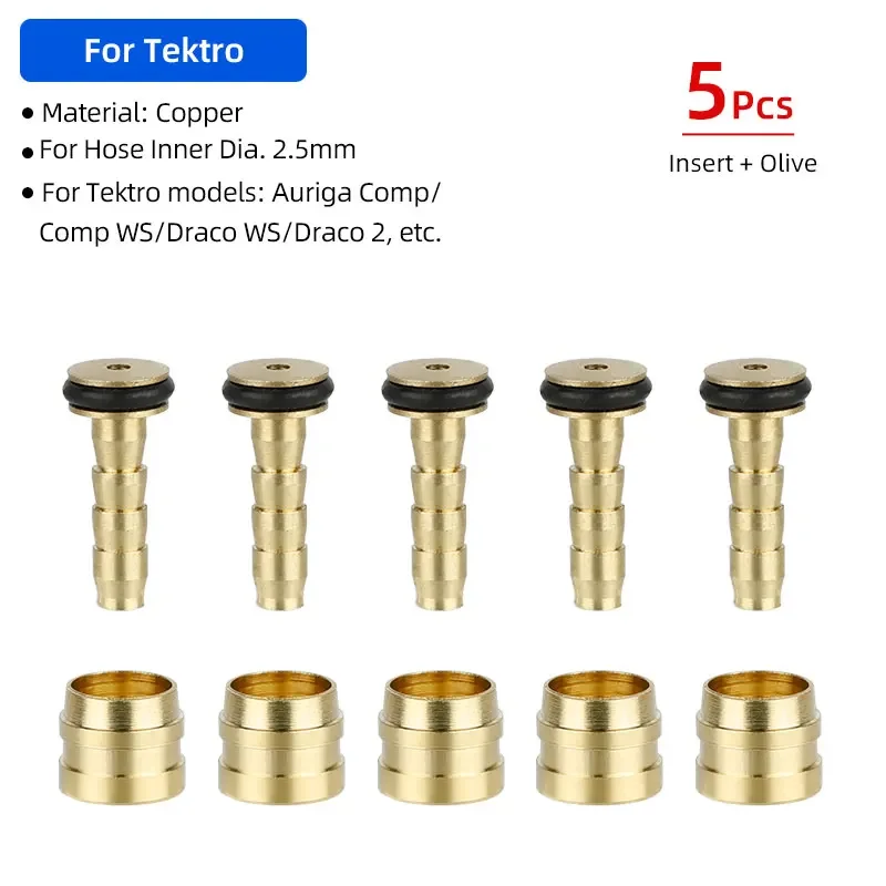 5/10pcs Bicycle Brake Copper Olive Insert Kit for Shimano BH59/BH90 Sram Magura Tektro Hydraulic Disc Brake Hose