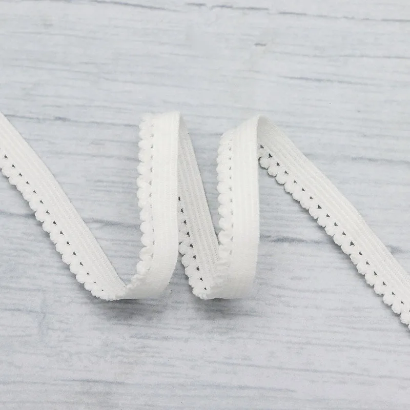 Wholesale White Black Single Edge Loop Lace Stretchy Trim Elastics Spandex Bands Ribbon For Underwear Lingerie DIY Sewing Craft
