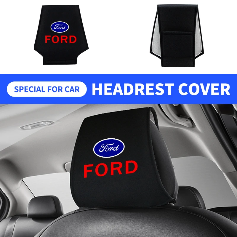 Car Logo Seat Backrest Headrest Cover Pillow Towel For Ford Ranger S-Max Focus Galaxy Mondeo Transit Tourneo Custom Ranger