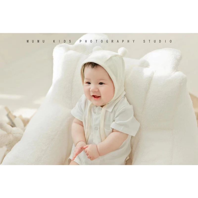 Ha Qijia INS style lamb plush little bear childrens sofa  100 day old baby photography bean bag seat