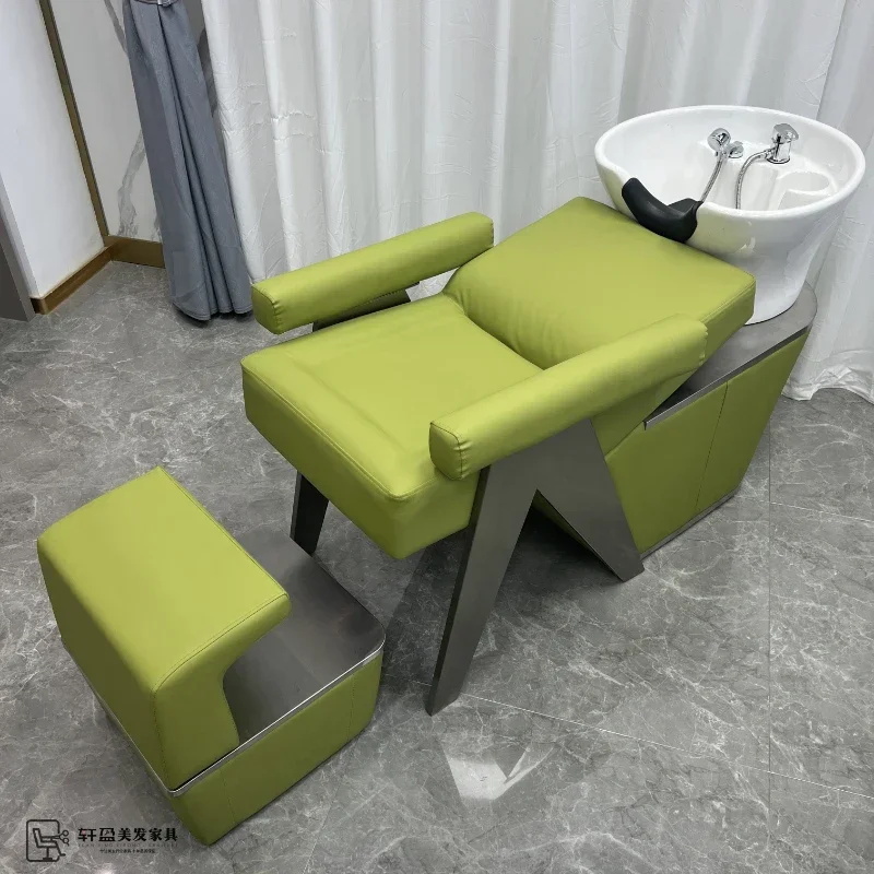 Shampoo Chair Hair Flushing Bed Hair Ceramic Basin Shampoo Chair