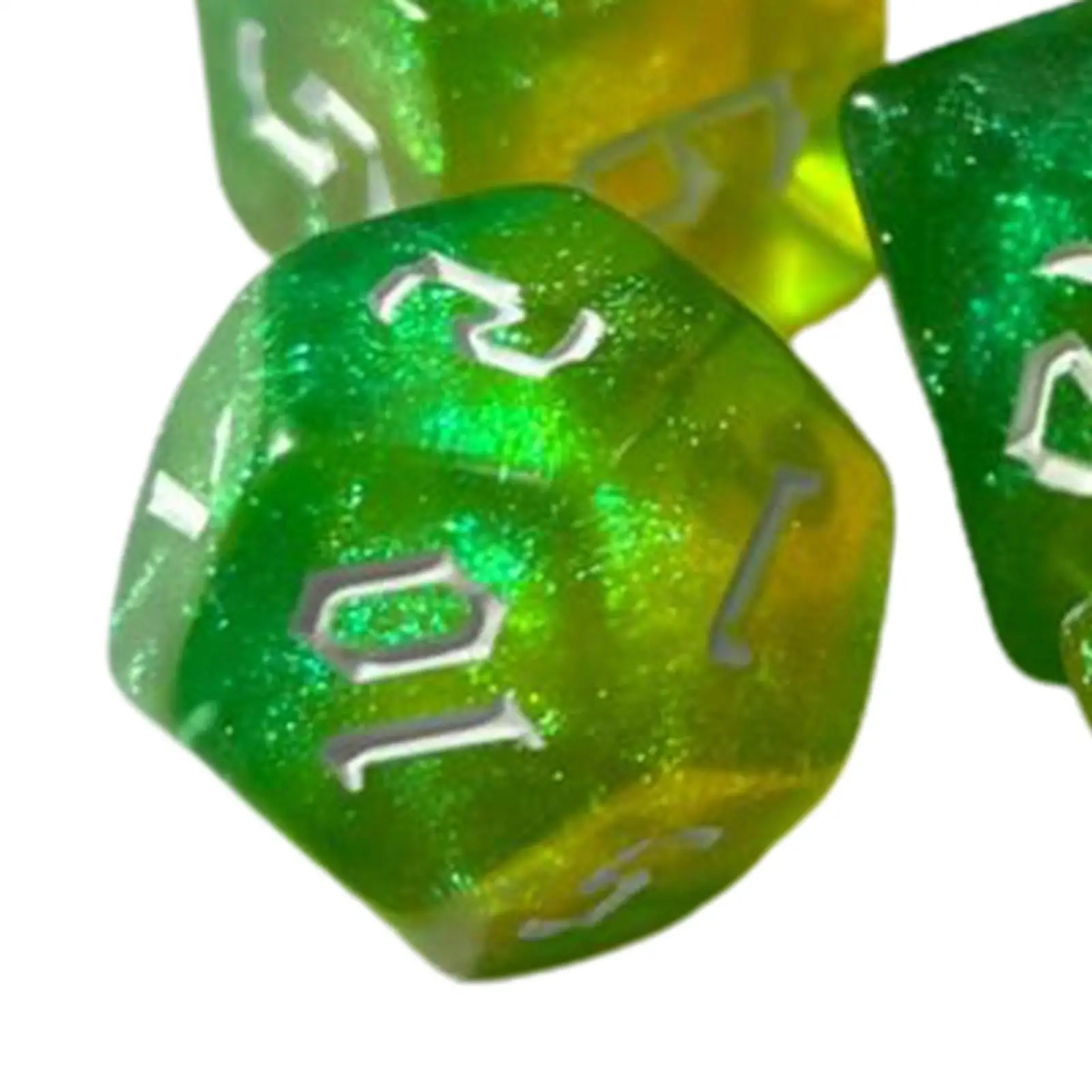 Colored Resin Role Playing Dice Set with Pouch for Board Games Math Teaching DND Party Favors