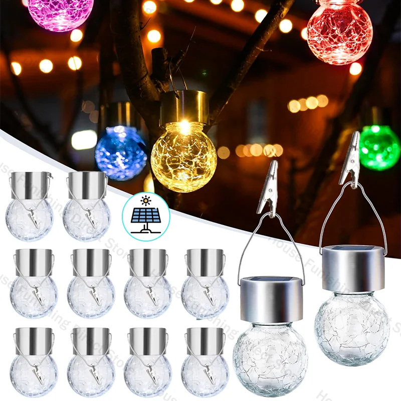 

1-10PCS Solar LED Cracked Orb String Lights Auto-Illumination for Garden Pathways & Weatherproof Patio Decor Garden Decoration