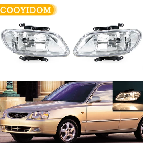 Imagen 1 del producto Luces antiniebla DRL para parachoques delantero de coche, faro antiniebla, luz de conducción para Hyundai Accent Sedan 2000 2001 2002 92202-25000 92201-25000