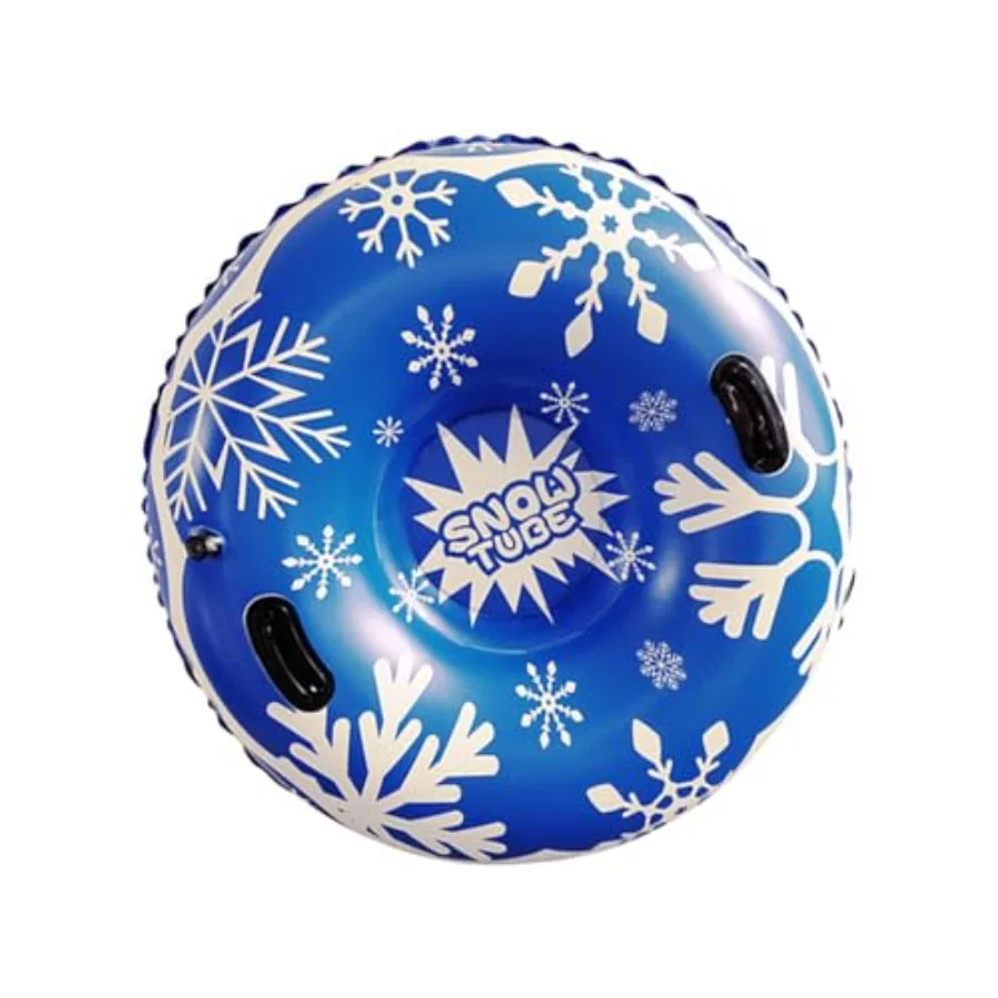 

Air Filled Winter Sledding Disc 47Inch Diameter with Rnforced Grab Cables Permanent Snow Tube for Ski Inclines and Snow Reserve