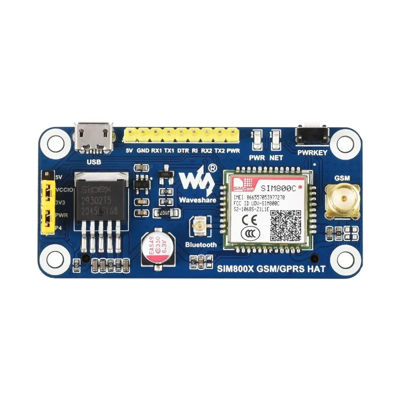 Sombrero SIM800C GSM / GPRS / Bluetooth para Raspberry Pi, comunicación 2G