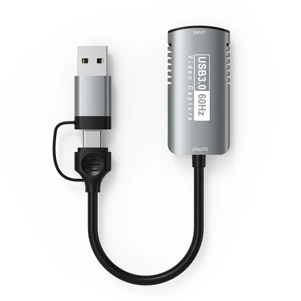 【سعر ساخن】1080P 60 هرتز تسجيل 4K HD مصدر إلى USB/Type-C 2in1 بطاقة التقاط الفيديو لأجهزة الكمبيوتر المحمول ألعاب Xbox كاميرا البث المباشر