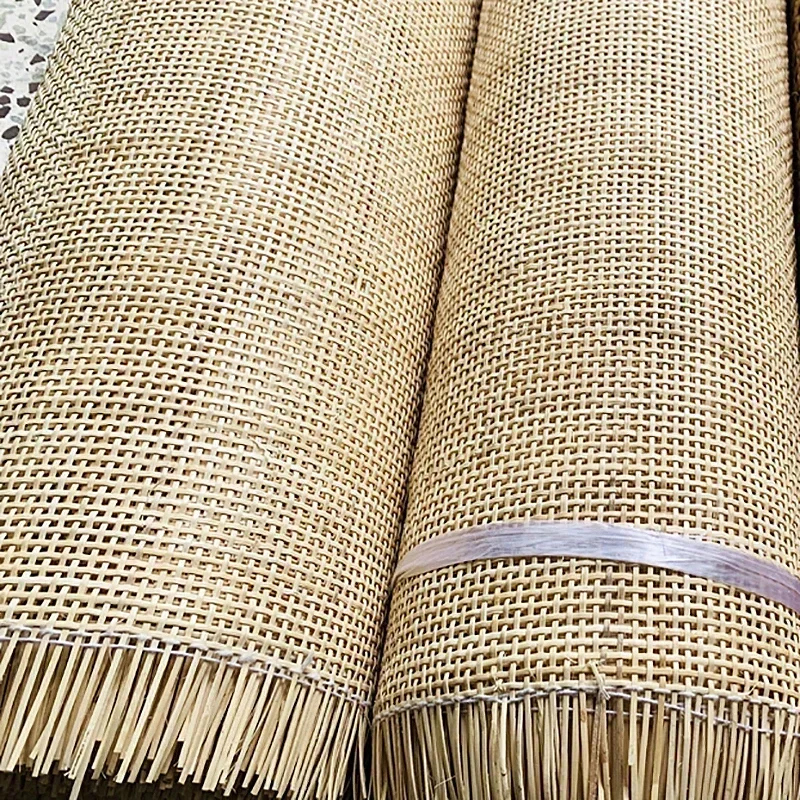 Natural Rattan Indonesian Cane Webbing Roll Material for Furniture Decoration Hollow Lattice Weaving Mat Chair Cabinet Repair