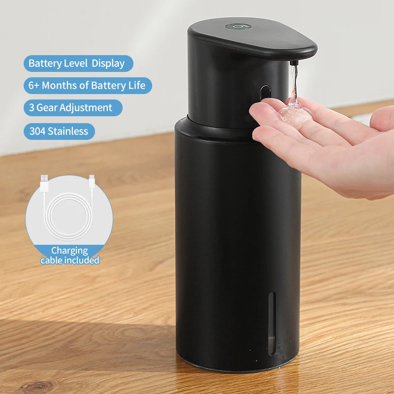 480ml Keukenzeepdispenser Automatische Sensor Handdesinfecterend Apparaat Intelligente Elektrische Body Wash Zeepdispenser 304 Stainl