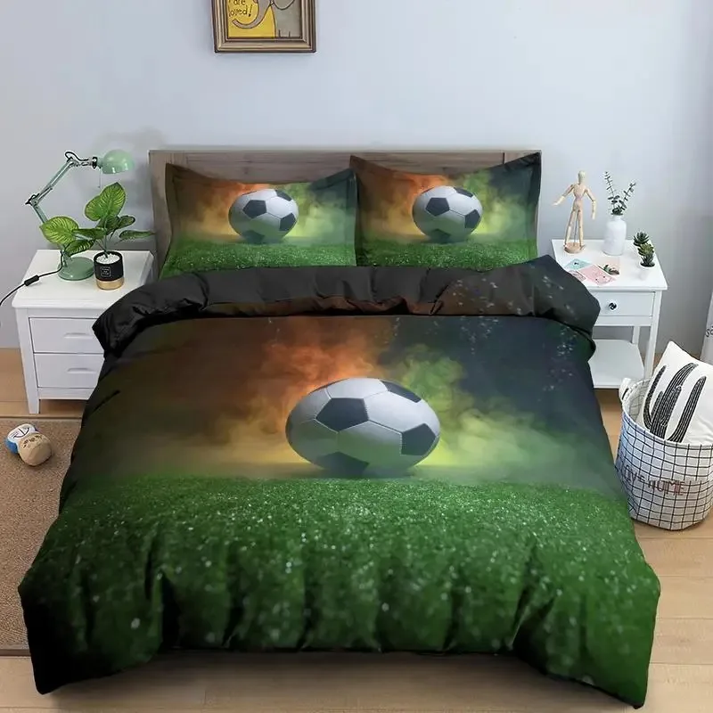 3D Football Bedding Set Soccer Bedding Set Boys Girls Twin Queen Size Duvet Cover Pillowcase Bed Kids Adult Home Textileextile